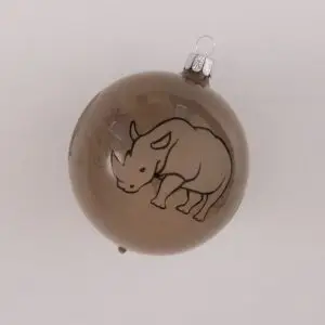 Ozdoba šedá porcelánová dekorovaná koule