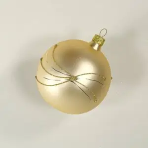 Ozdoba champagne matná dekorovaná koule